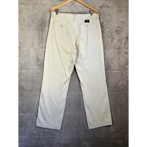 Banana Republic Pant Mens 34X32 Khaki Relaxed Fit Dawson Chino Cotton Preppy - Picture 2 of 14
